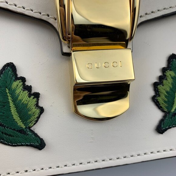 NWT Gucci Embroidered Sylvie Small shoulder bag In White - Picture 14 of 14
